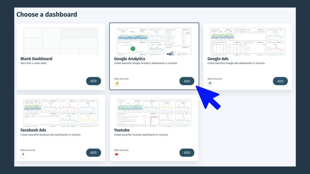 choose a dashboard template